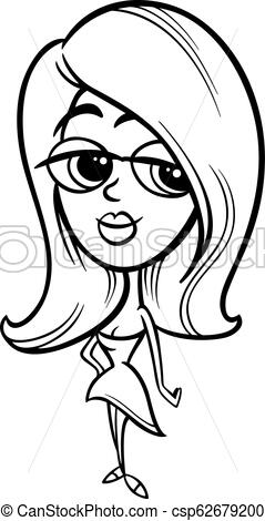 239x470 Pretty Girl Black And White Cartoon Black And White Cartoon