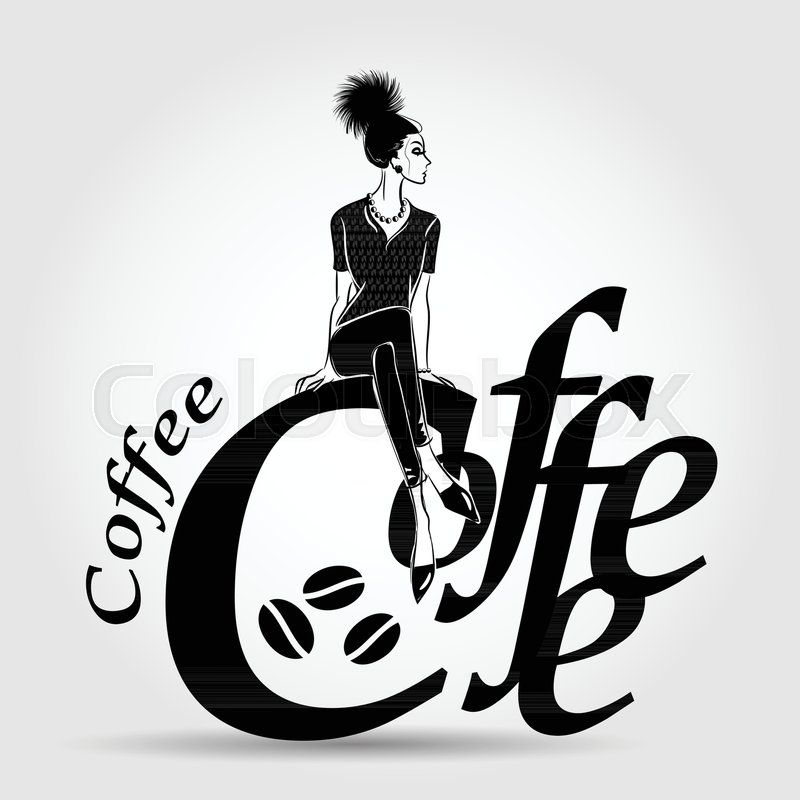 800x800 Young Pretty Woman Drinking Coffee Stock Vector Colourbox