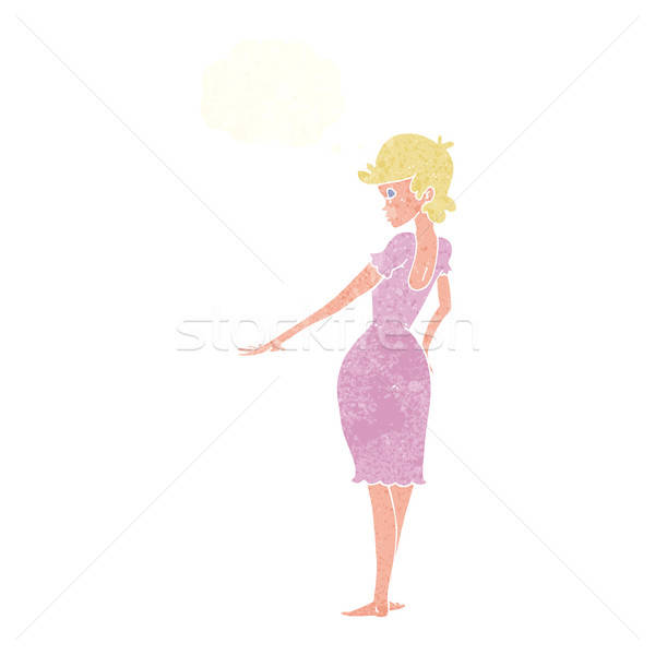 600x600 Cartoon Pretty Woman Looking