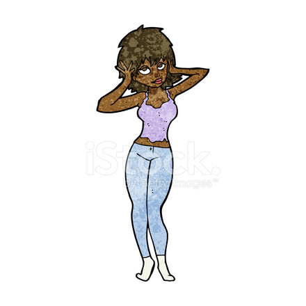 440x440 Cartoon Pretty Woman Stock Vector