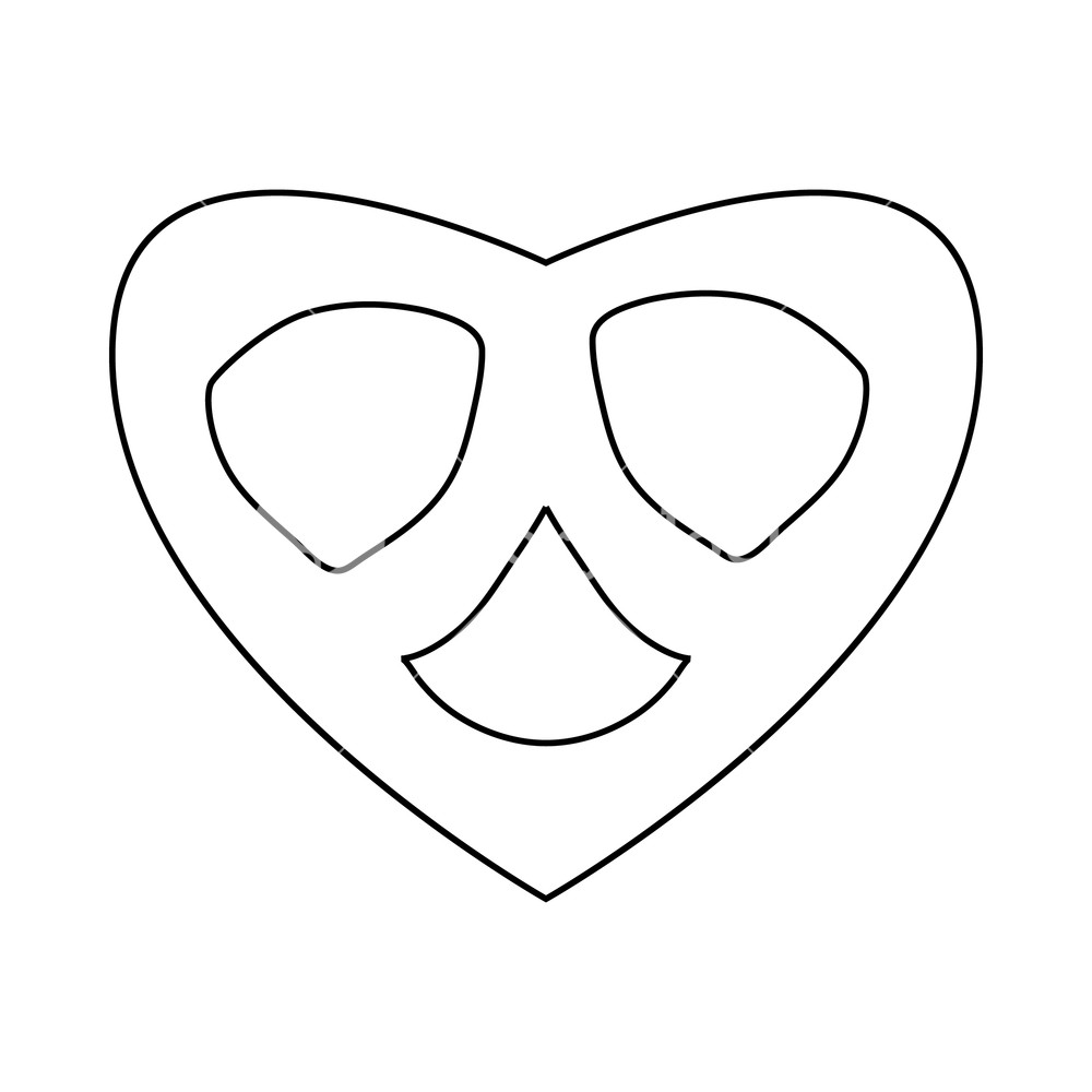 1000x1000 Pretzel Icon In Outline Style On A White Background Royalty Free