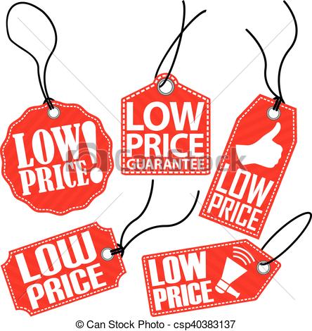444x470 Low Price Tag Set, Vector Illustration Vectors