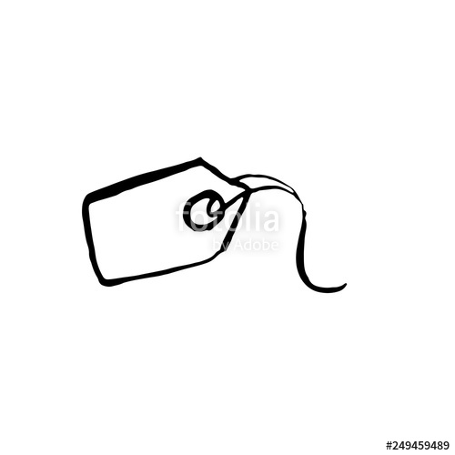 500x500 Price Tag Grunge Icon Vector Hand Drawn Illustration Stock