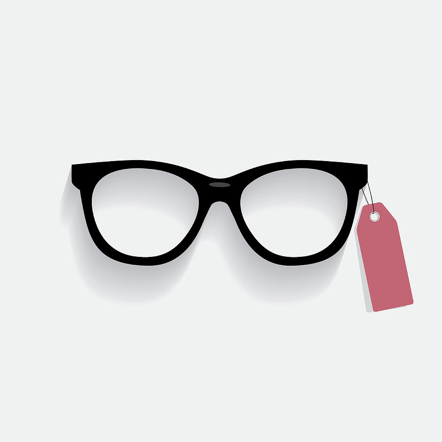 900x900 Vector Glasses With Long Shadow And Price Tag
