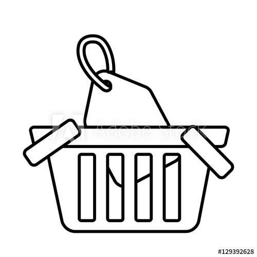 500x500 Basket Buy Online Blank Price Tag Outline Vector Illustration