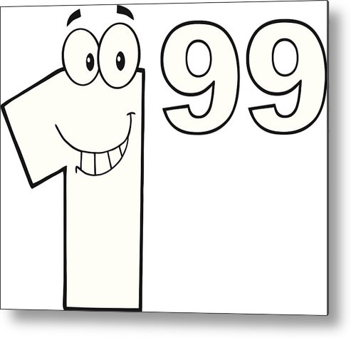 493x474 Black And White Price Tag Number Metal Print