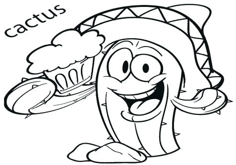 476x333 Cactus Coloring Sheet