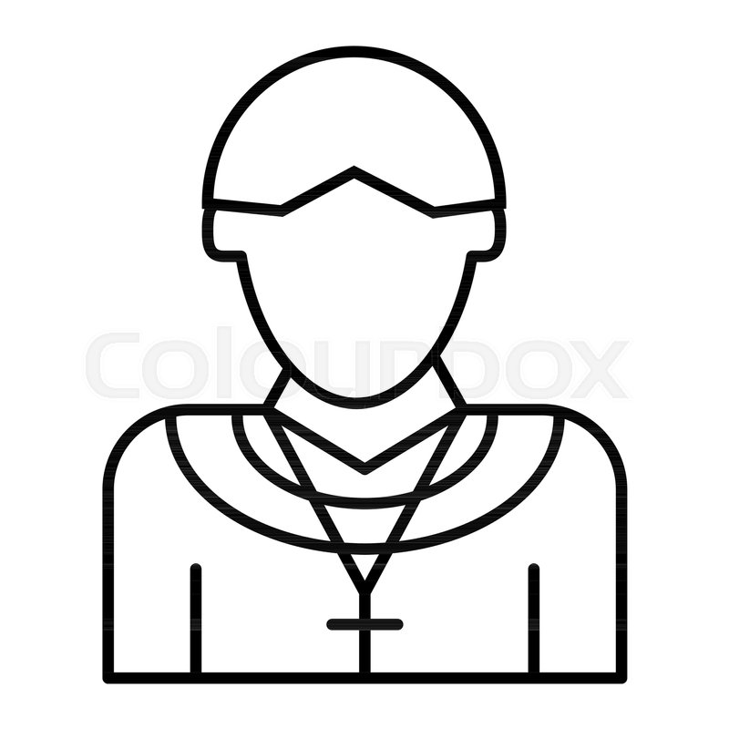 800x800 Priest Thin Line Icon Christian Stock Vector Colourbox