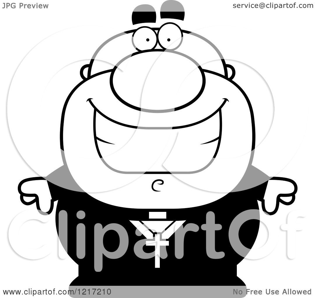 1080x1024 Clipart Of A Black And White Happy Grinning Priest