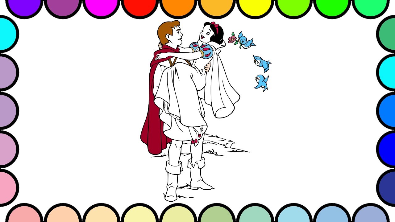 1280x720 How To Draw And Color Snow White And Prince