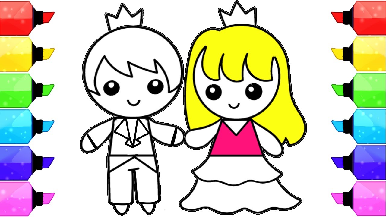 1280x720 Boy And Girl Coloring Pages How To Draw And Color Prince