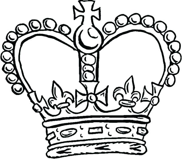 600x524 Crowns Coloring Pages Crown Drawing Prince And Princess Crown