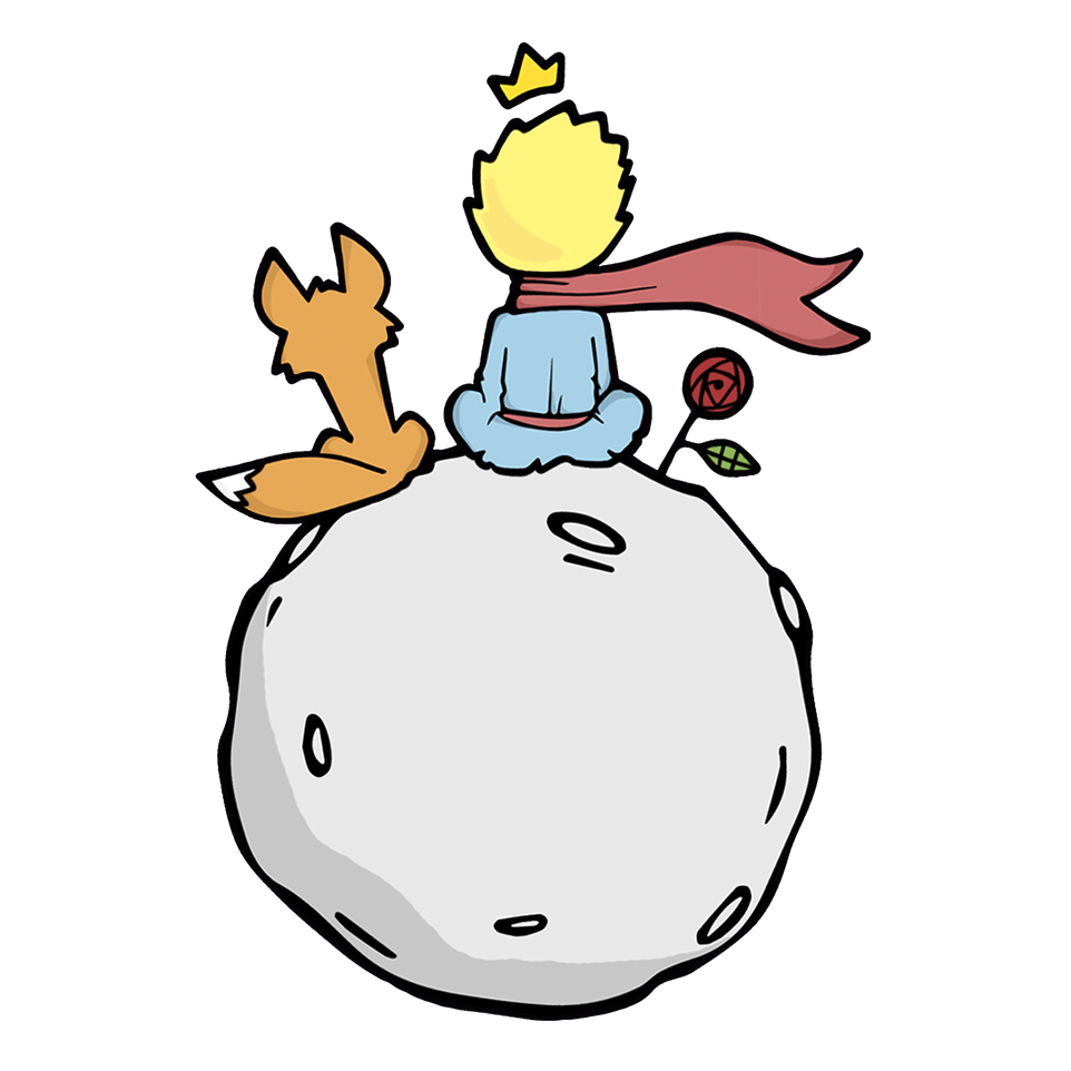 962x962 Littleprince Moon Sticker Rose Planet Prince Crown Draw