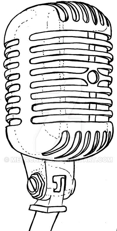 400x784 Singer Drawing Vintage Microphone For Free Download