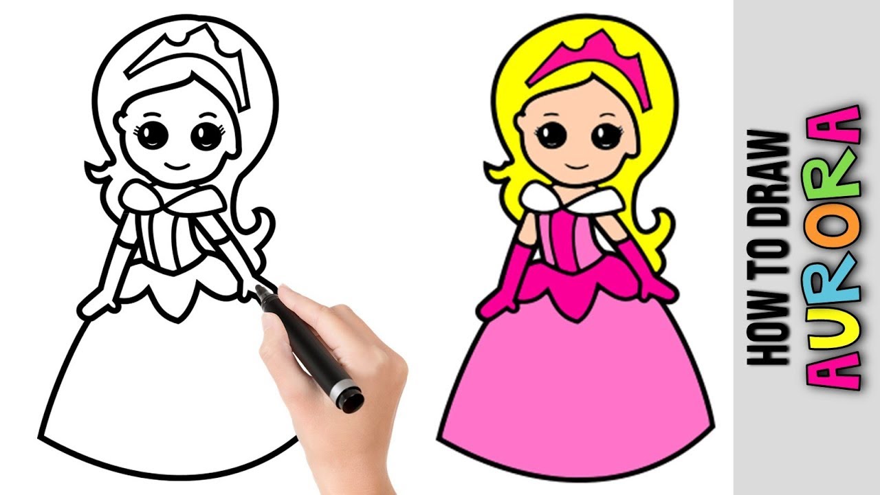 1280x720 How To Draw Aurora Disney Princess Cute Easy Drawings
