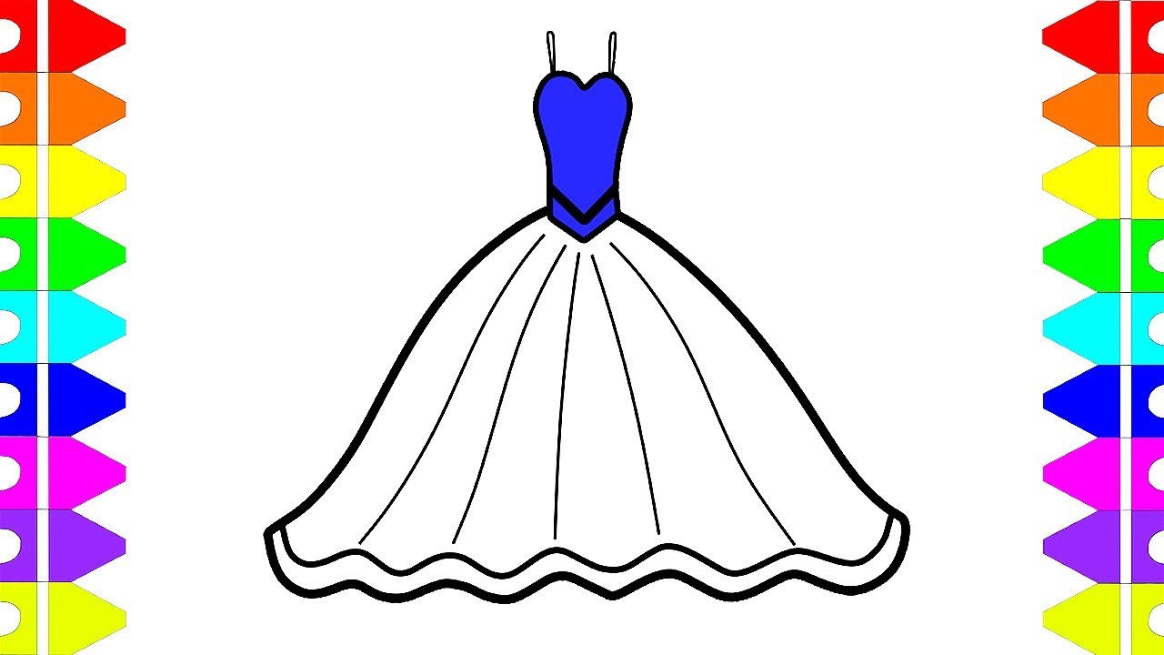 1280x720 Barbie Dress Coloring And Drawing For Kids, Toddlers Learn