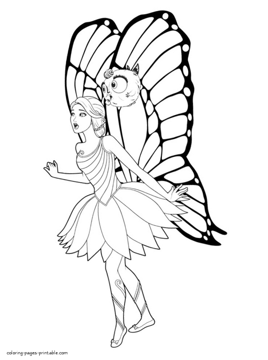 895x1202 Barbie Mariposa For Girls Coloring Pages