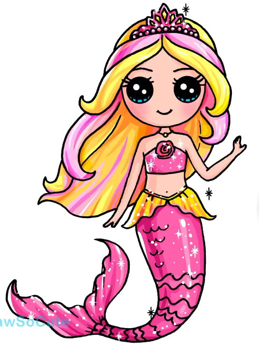 535x720 Mermaid Princess Cute Drawings Cute Kawaii Drawings, Kawaii
