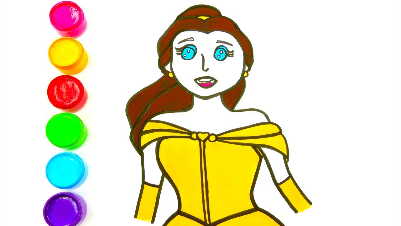 1280x720 Princess Belle Drawing Learn Drawing And Coloring For Kids