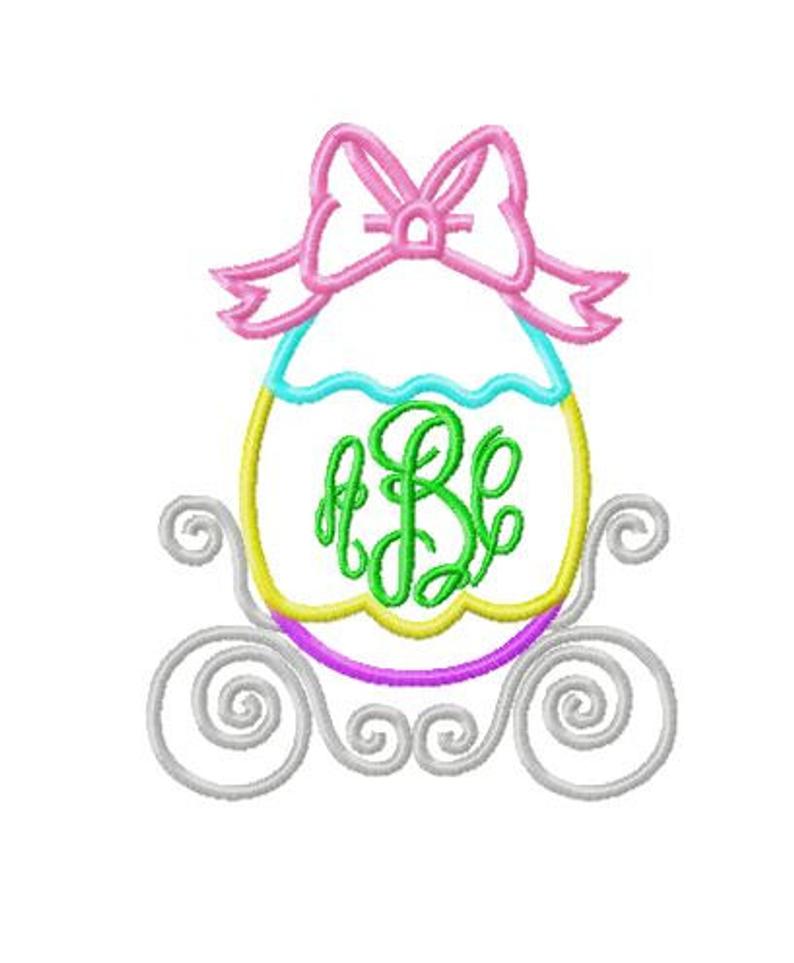 794x963 Princess Monogram Easter Egg Carriage Embroidery Applique Etsy