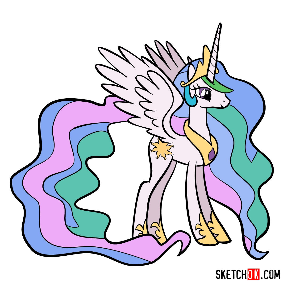1200x1200 How To Draw Princess Celestia Mlp