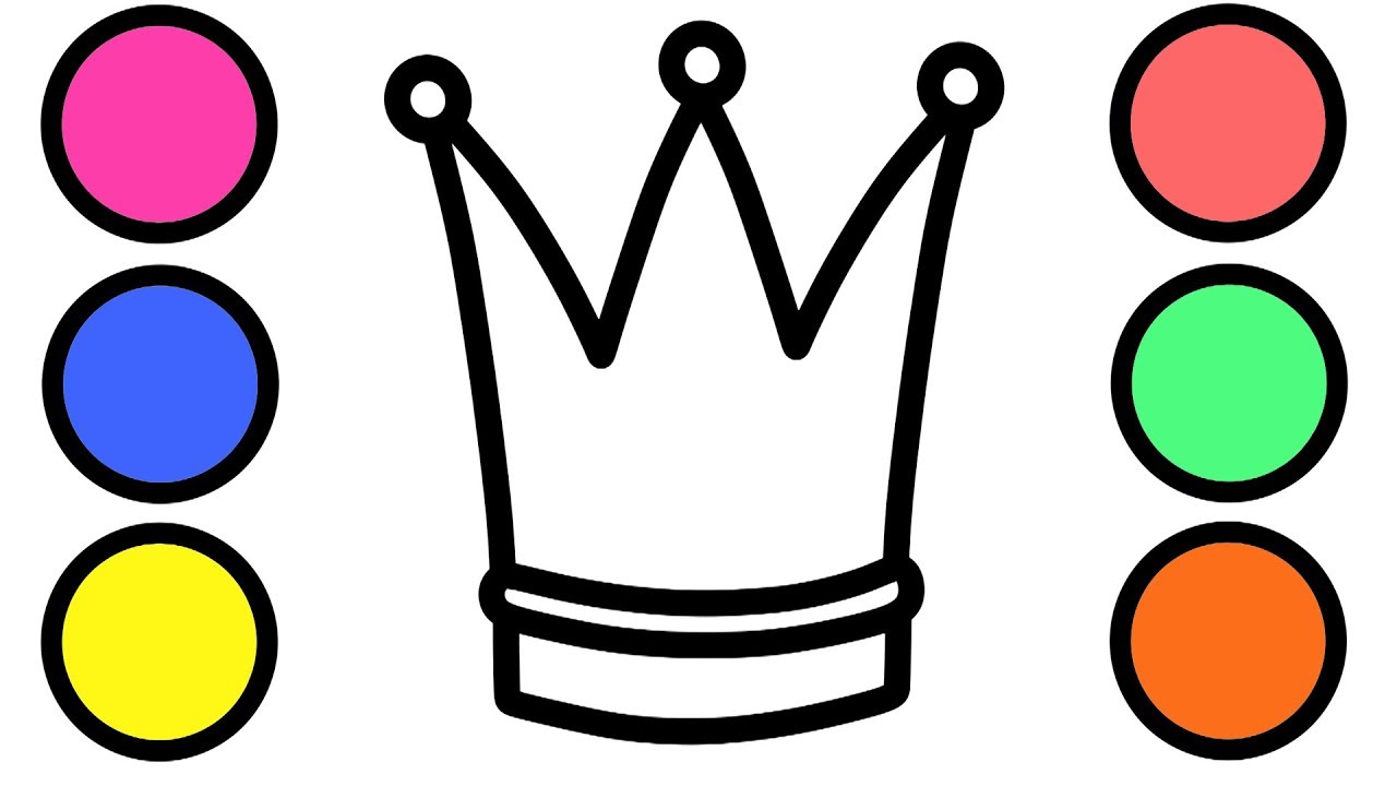 1280x720 How To Draw Baby Princess Crown Learn Colors For Kids Voving