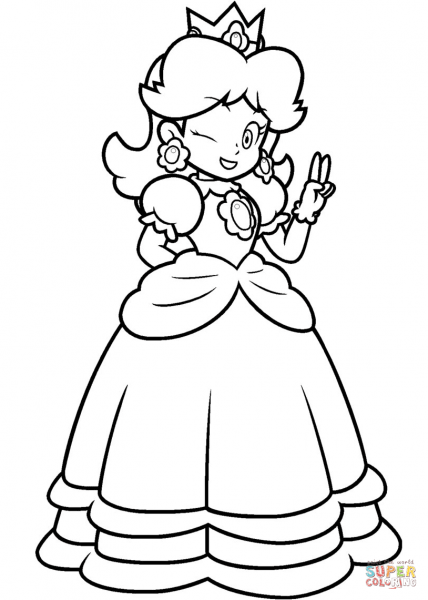 428x600 Princess Daisy Coloring Sheets
