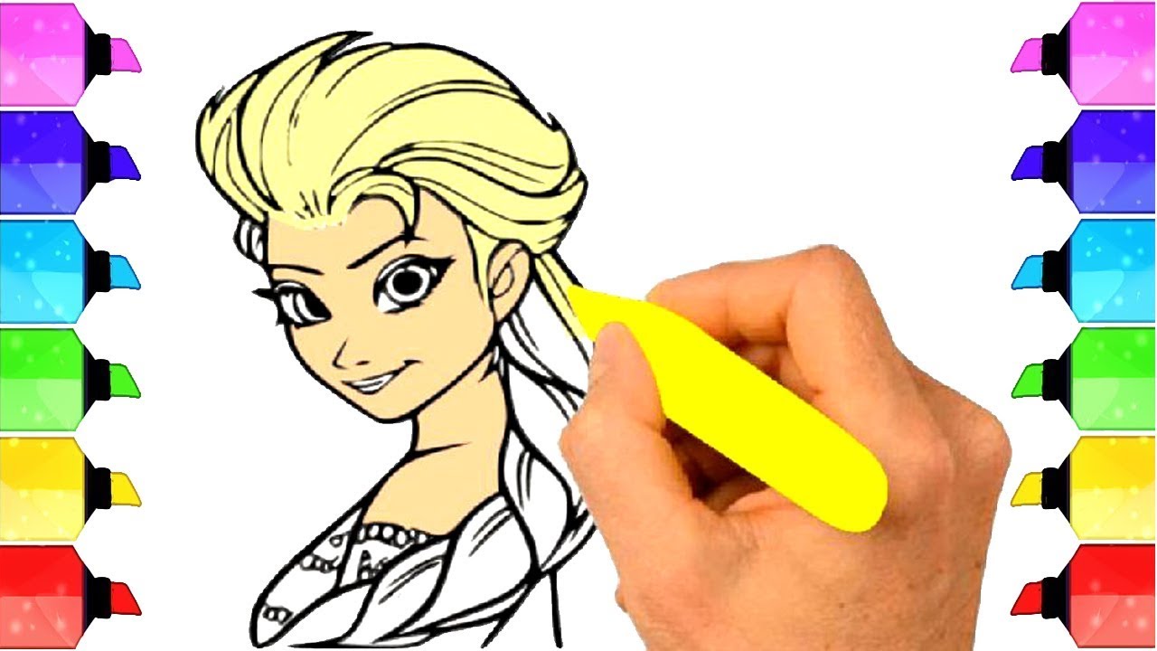 1280x720 How To Draw And Color Elsa Princess