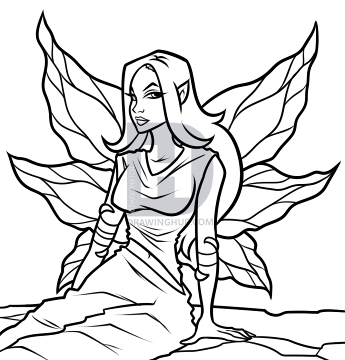 690x720 How To Draw A Fairy Princess, Step