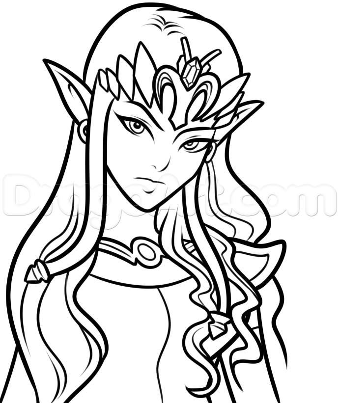 690x821 Step Drawing Princess Zelda Easy