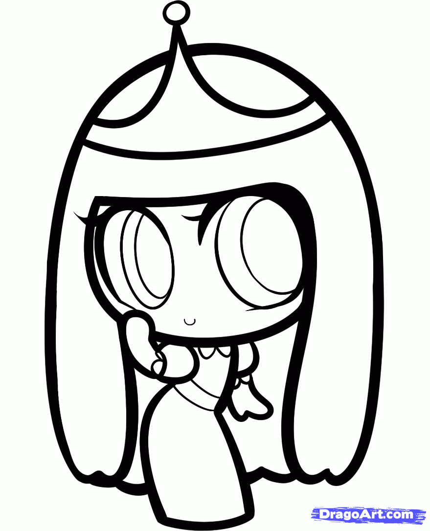 879x1086 How To Draw Chibi Princess Bubblegum, Adventure Time, Step