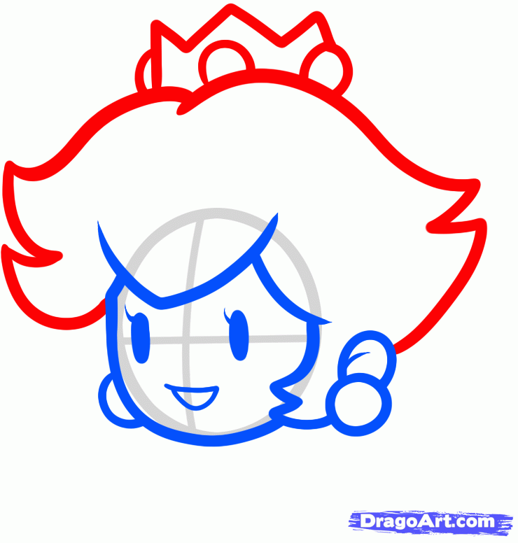 740x776 Draw Princess Peach Easy, Step
