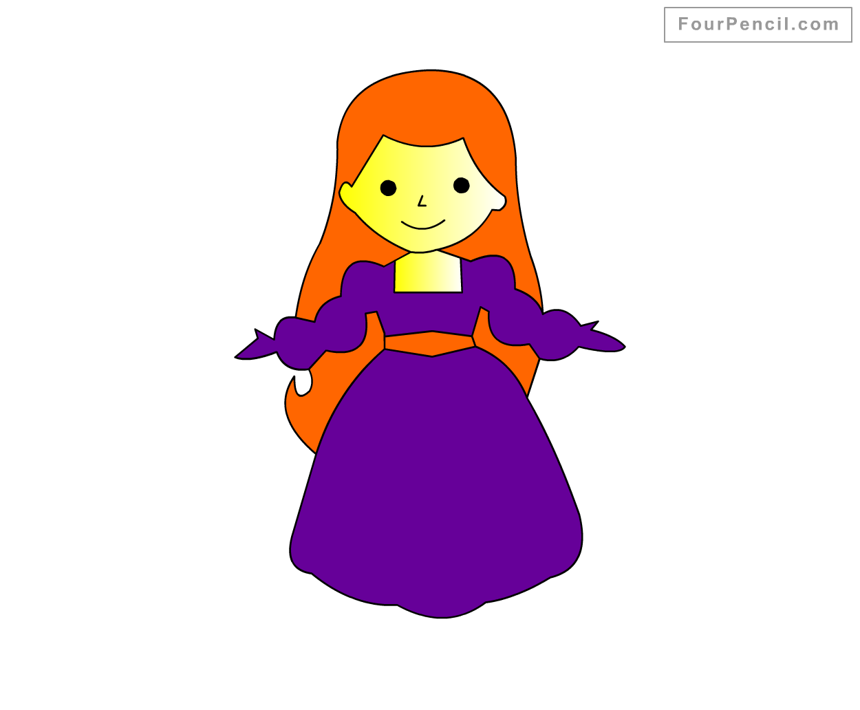 1250x1032 How To Draw Princess For Kids Step