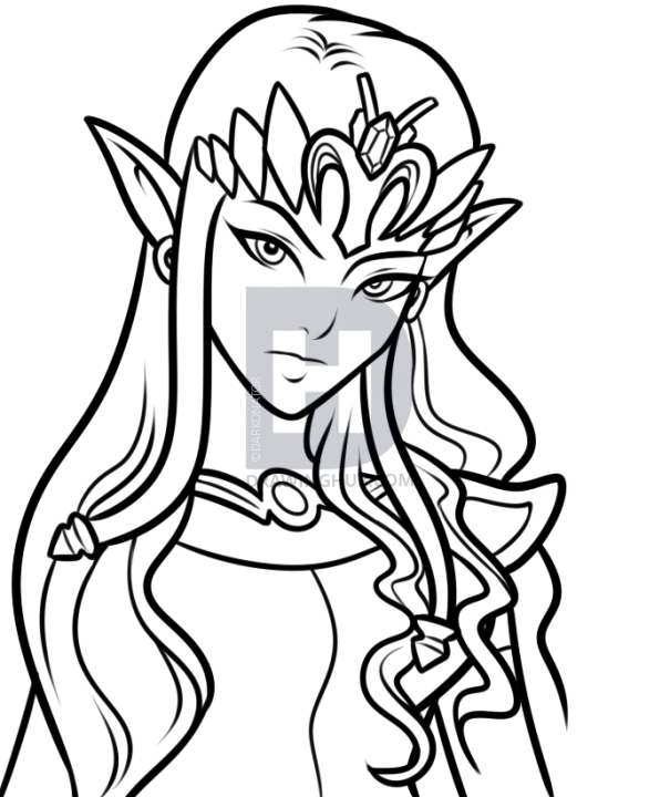 605x720 Drawing Princess Zelda Easy, Step