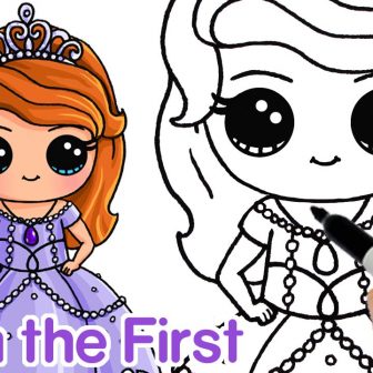 336x336 Easy Princess Drawing Step