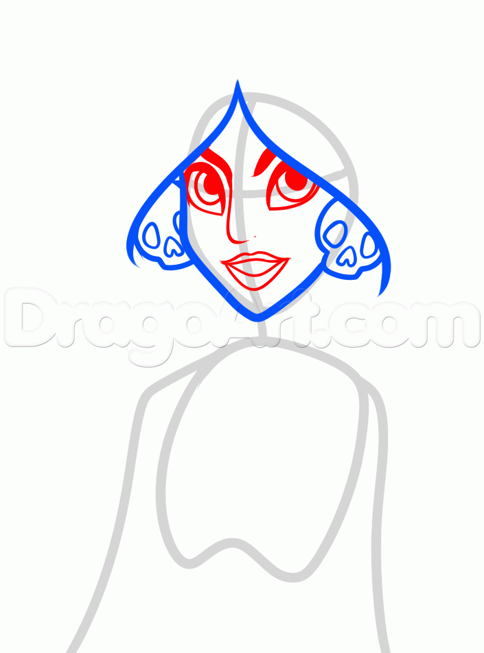 705x952 How To Draw Goth Jasmine, Step