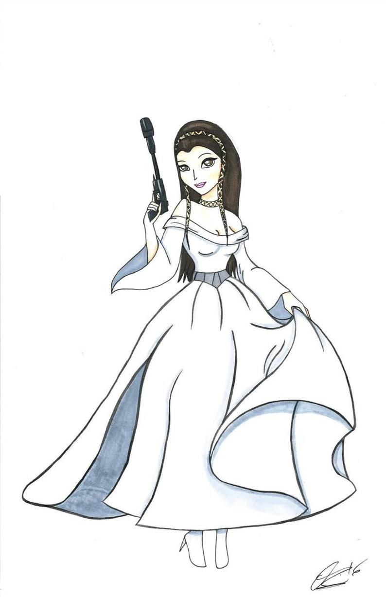 Princess Leia Cartoon Drawing