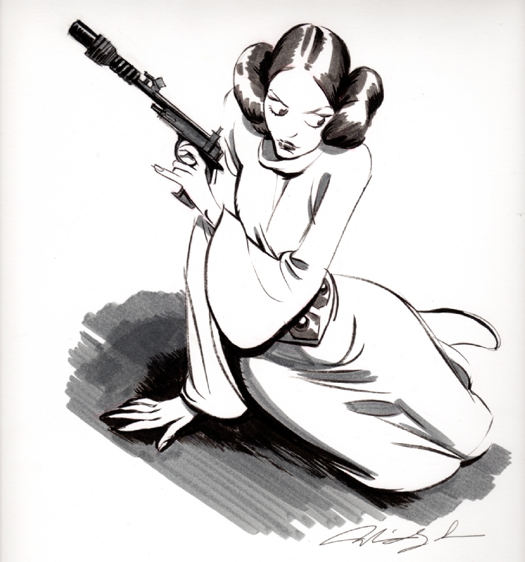 748x800 Princess Leia, In Adam Daughhetee's Star Wars Comic Art Gallery Room