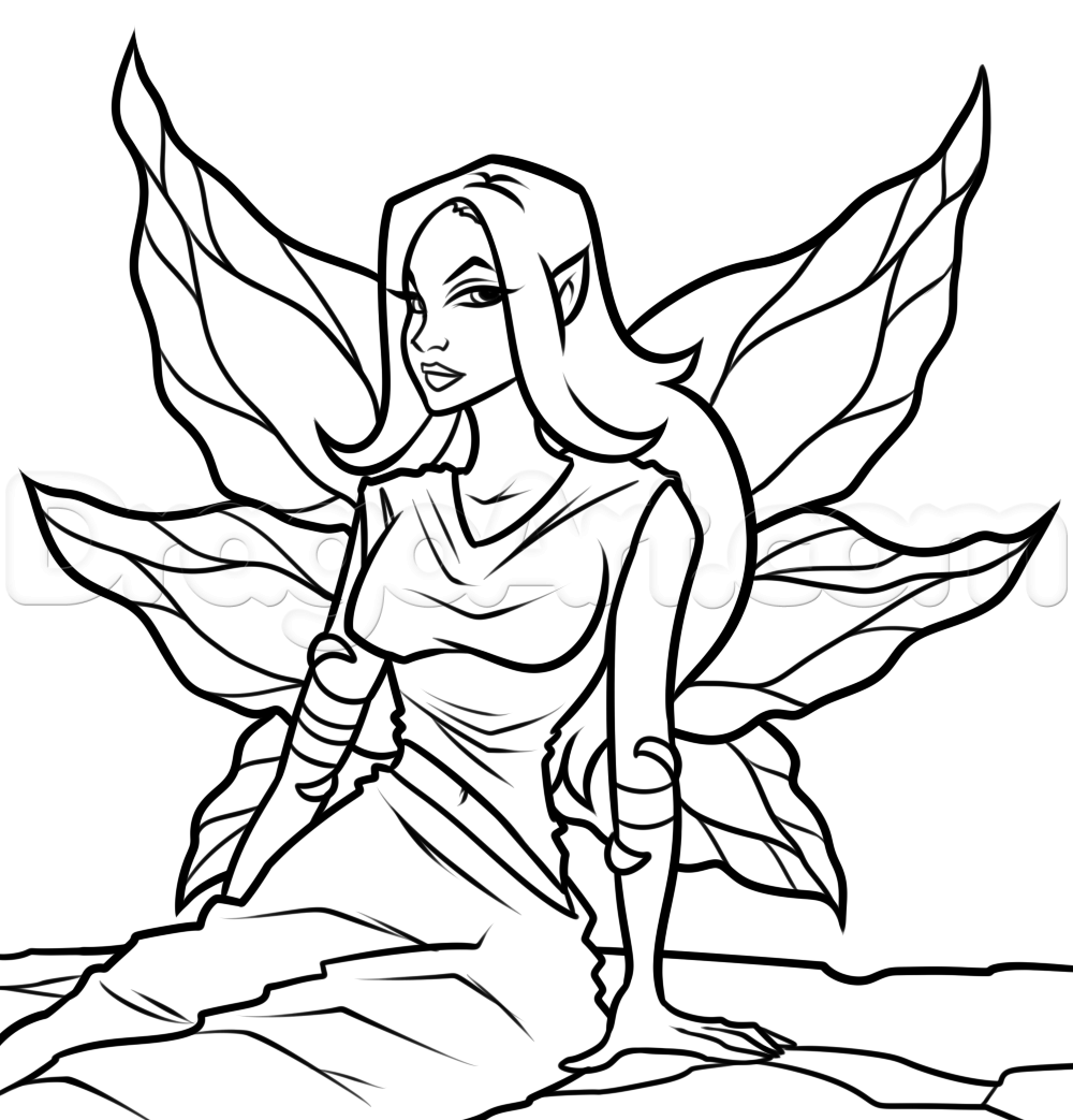 1000x1043 Step How To Draw A Fairy Princess