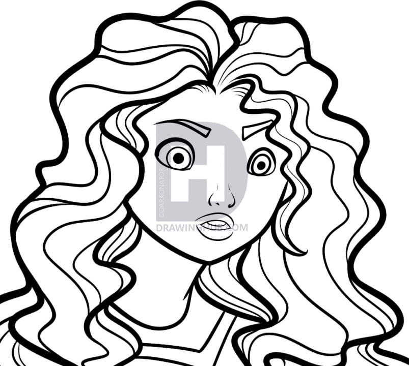 803x720 How To Draw Brave, Merida, Step