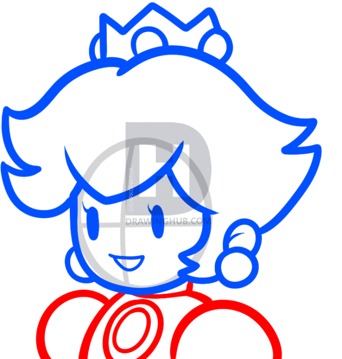686x720 How To Draw Princess Peach Easy, Step