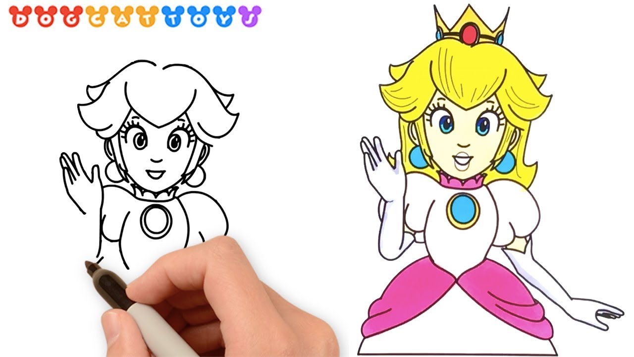 1280x720 Speed Drawing Super Mario Odyssey, Princess Peach Drawing