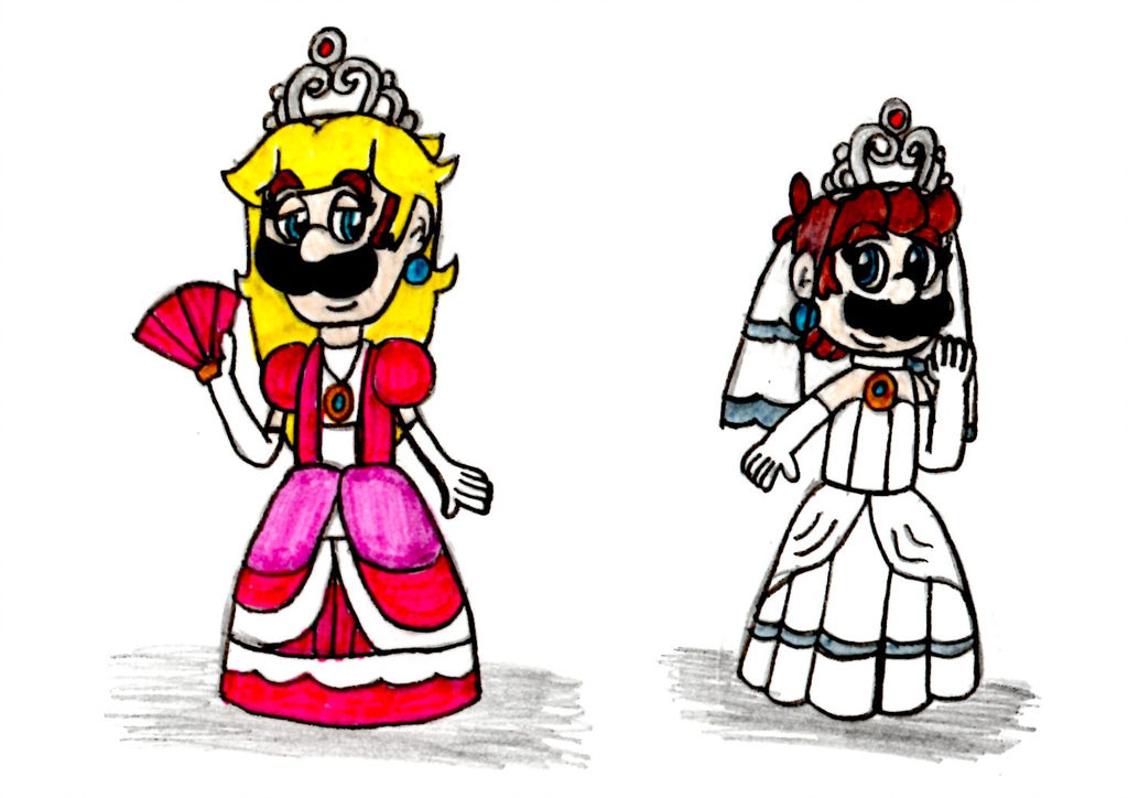 1024x724 Bride Mario And Luigi In Princess Peach's Dress