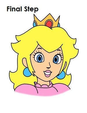 300x388 draw princess peach final step rocks princess drawings