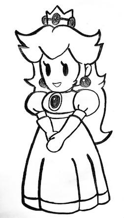 252x442 Pencil Sketch Of Princess Peach From Paper Mario That I Drew Today