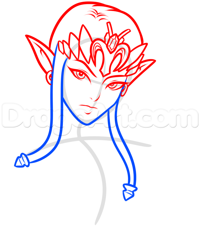 690x821 Drawing Princess Zelda Easy, Step