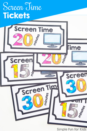305x458 Printable Screen Time Tickets