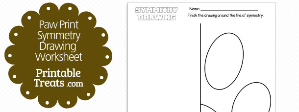 610x229 Paw Print Symmetry Drawing Worksheet Printable