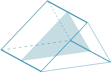 375x244 triangular prism with cross section shaded with a triangular