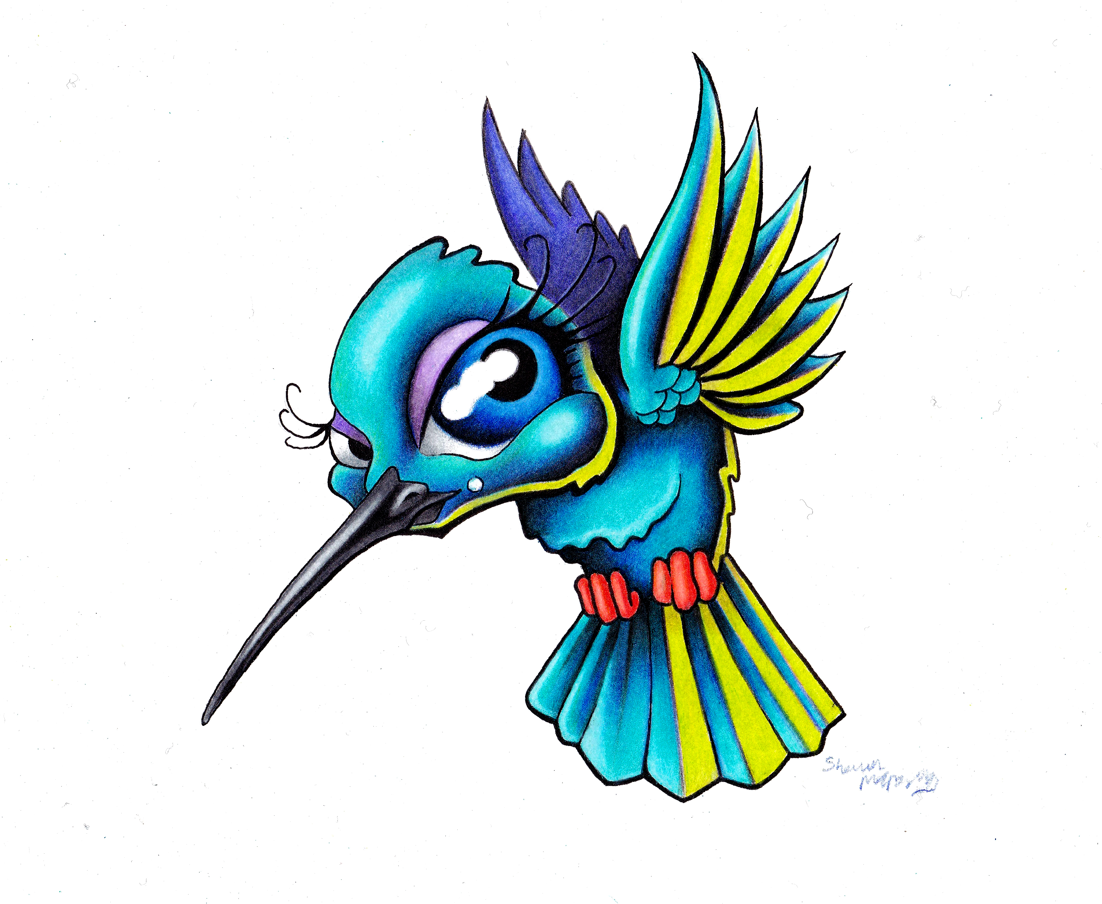 3742x3069 Drawing A Bird In Color Pencils